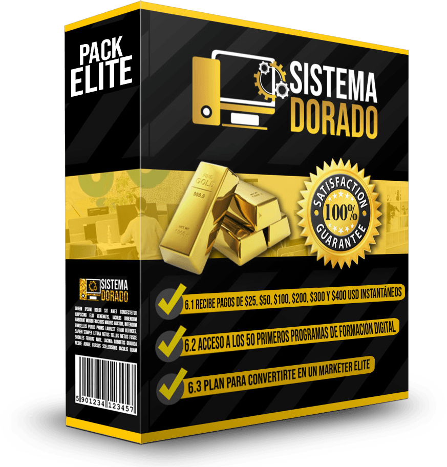 Paquete Elite sistema dorado - gana comisiones del 100% y pagos diarios